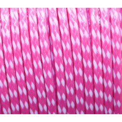 dubbel kleurig gevlochten koord roze/wit